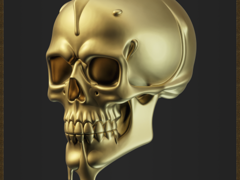 Dripping Gold Skull 3D प्रिंट मॉडल