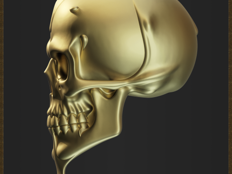 Dripping Gold Skull 3D प्रिंट मॉडल