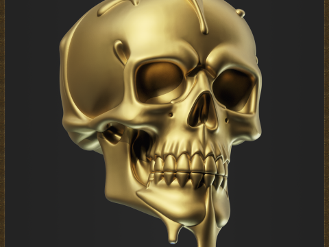 Dripping Gold Skull 3D प्रिंट मॉडल