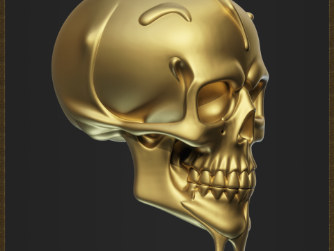 Dripping Gold Skull 3D प्रिंट मॉडल
