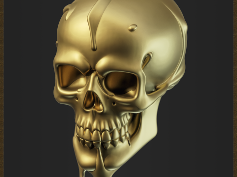 Dripping Gold Skull 3D प्रिंट मॉडल
