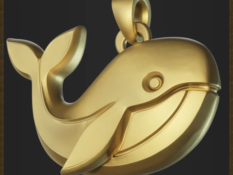 Stylized Whale Jewelry 3D Print Model