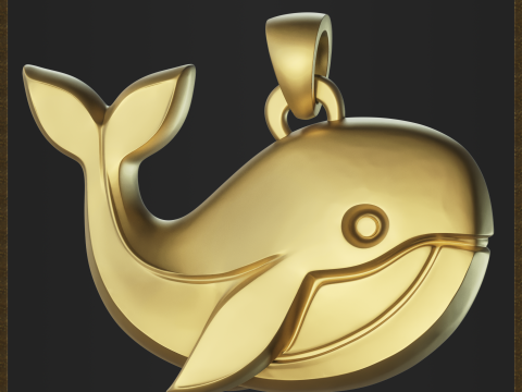 Perhiasan Paus Bergaya Model Cetak 3D