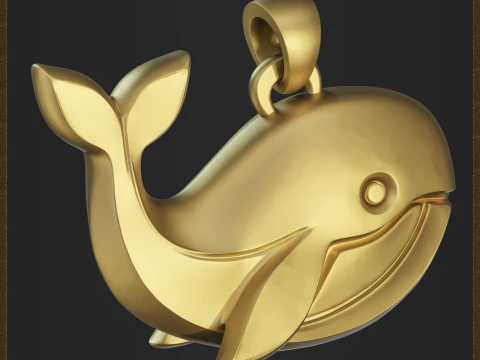 Stylized Whale Jewelry 3D Print Model