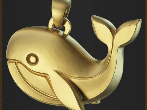 Stylized Whale Jewelry 3D Print Model