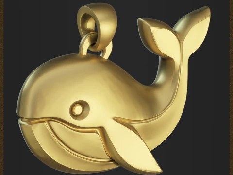 Stylized Whale Jewelry 3D Print Model