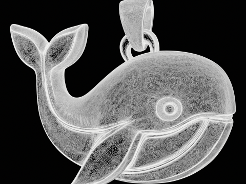 Perhiasan Paus Bergaya Model Cetak 3D