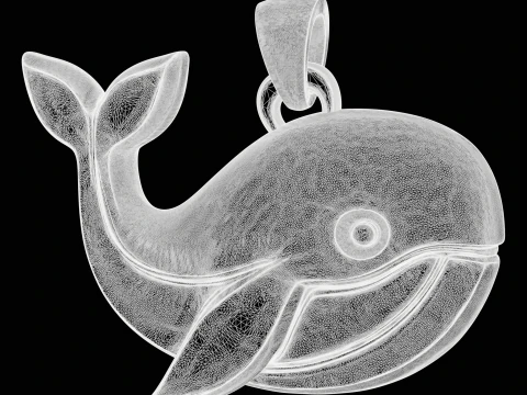 Stylized Whale Jewelry 3D Print Model