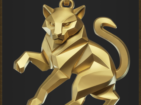 Stylized Tiger Jewelry Charm Modelo de impresión 3D