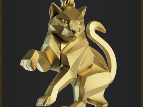 Stylized Tiger Jewelry Charm Modelo de impresión 3D