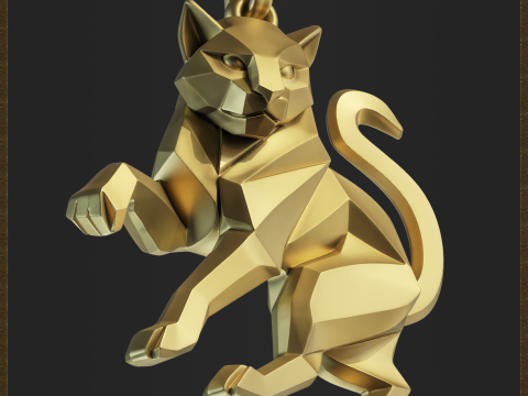 Stylized Tiger Jewelry Charm Modelo de impresión 3D