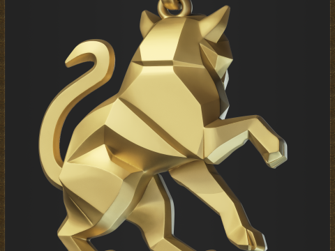 Stylized Tiger Jewelry Charm Modelo de impresión 3D