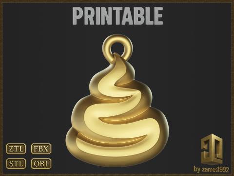 Funny Poop Symbol Jewelry 3D Print Model