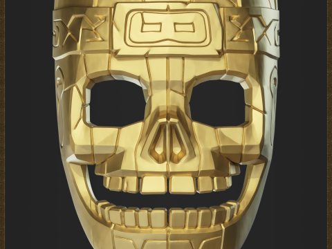 Aztec Skull Mask 3D 打印模型