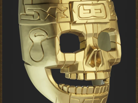 Aztec Skull Mask 3D Print Model