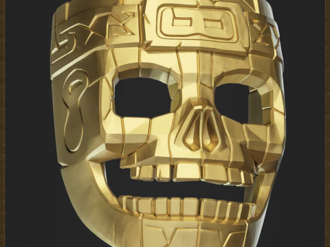 Aztec Skull Mask 3D Print Model