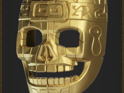 Aztec Skull Mask 3D Print Model