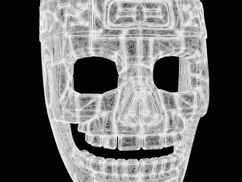 Aztec Skull Mask 3D Print Model