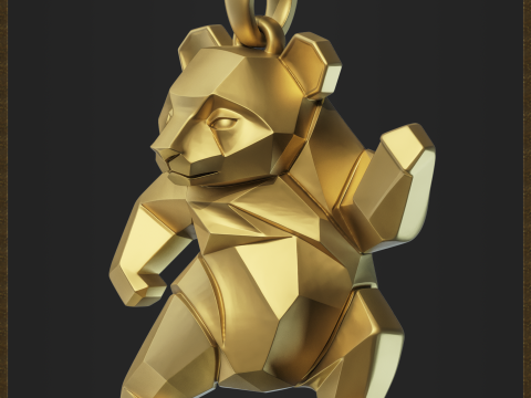 Polygonal Panda Jewelry Modelo de impresión 3D