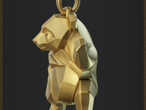 Polygonal Panda Jewelry Modelo de impresión 3D
