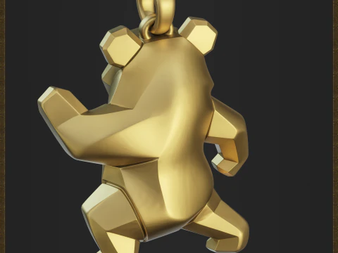 Polygonal Panda Jewelry 3D Print Model