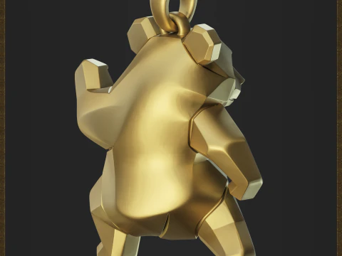 Polygonal Panda Jewelry 3D Print Model