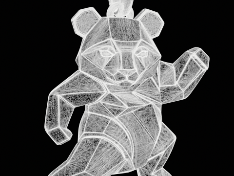 Polygonal Panda Jewelry Modelo de impresión 3D