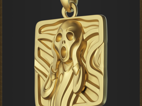 Abstract Scream Pendant Modèles 3D en vedette