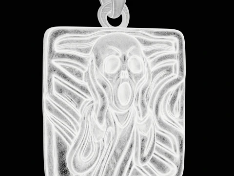 Abstract Scream Pendant 3D Print Model