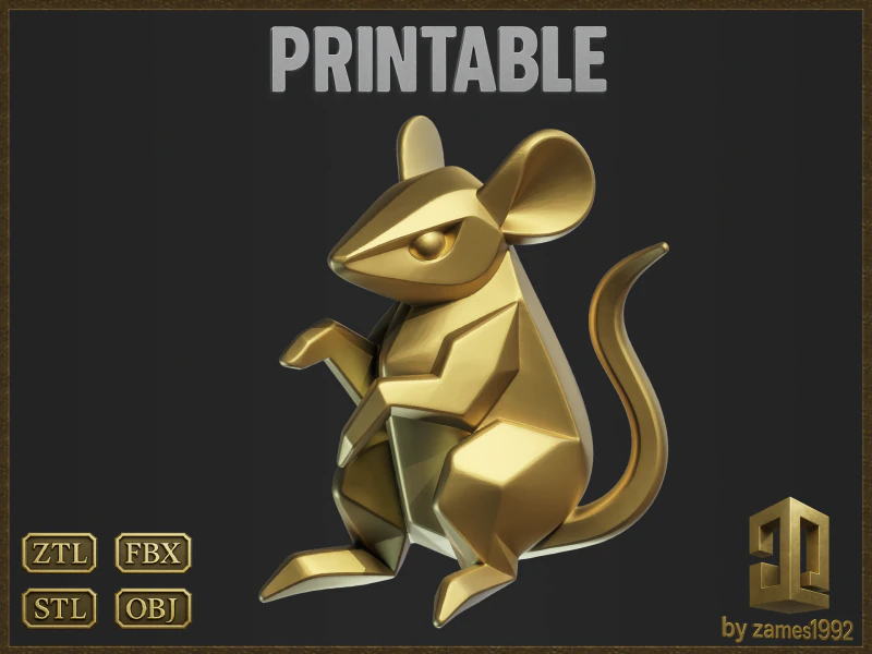 Printable Mouse Jewelry Design 3D Print Model .c4d .max .obj .3ds .fbx .stl .blend 
