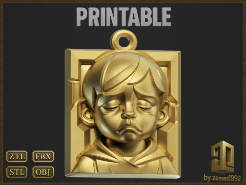 Melancholy Kid Pendant Modelo de impresión 3D