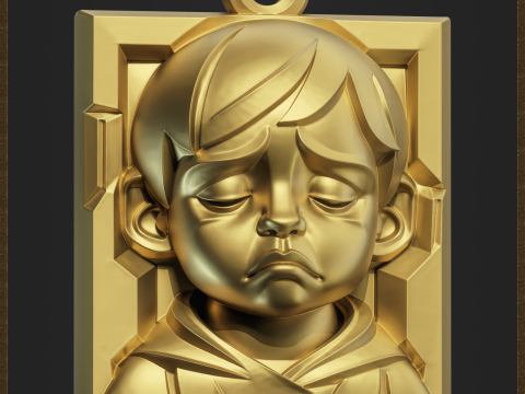 Melancholy Kid Pendant Model Cetak 3D