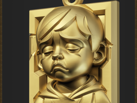 Melancholy Kid Pendant Model Cetak 3D