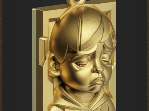 Melancholy Kid Pendant Model Cetak 3D