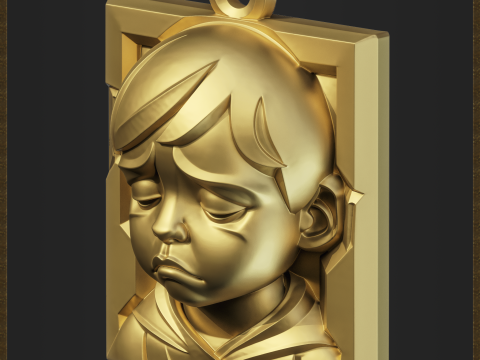 Melancholy Kid Pendant Model Cetak 3D