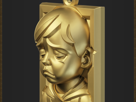 Melancholy Kid Pendant Model Cetak 3D