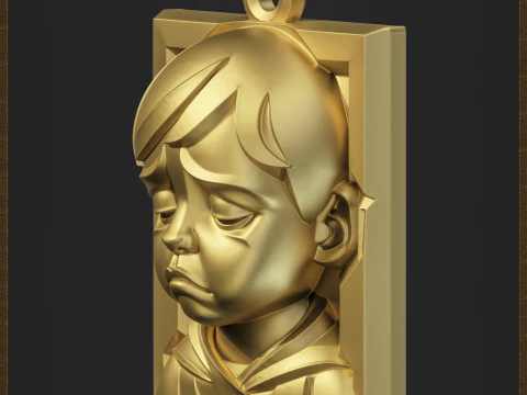 Ciondolo bambino malinconico Modello di stampa 3D