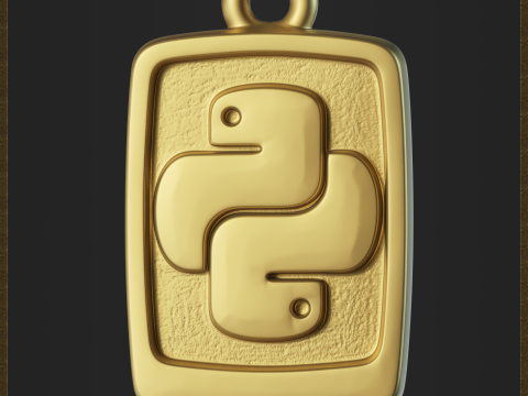 Tech Python Jewelry Charm 3D Print Model