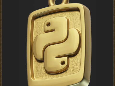 Tech Python Jewelry Charm 3D Print Model