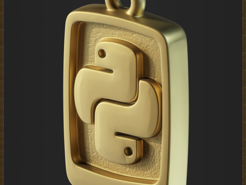 Tech Python Jewelry Charm 3D Print Model