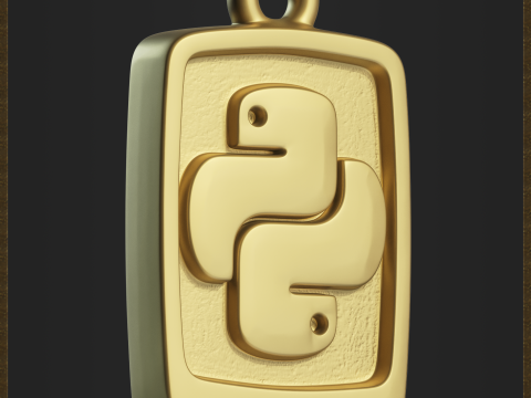 Tech Python Jewelry Charm 3D Print Model