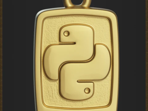 Tech Python Jewelry Charm 3D Print Model