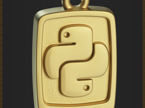 Tech Python Jewelry Charm 3D Print Model