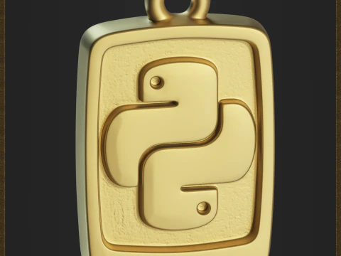 Tech Python Jewelry Charm 3D Print Model