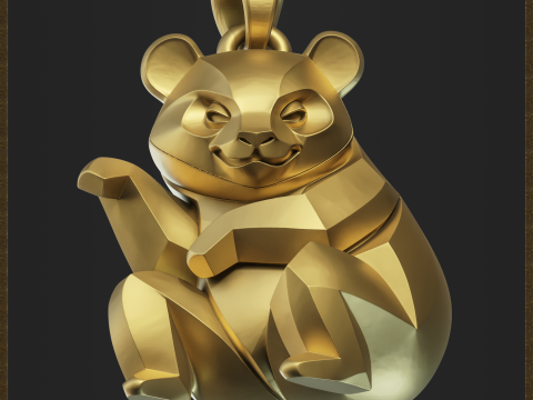 Stylized Panda Jewelry Pendant Modelo de impresión 3D
