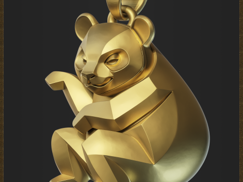 Stylized Panda Jewelry Pendant Modelo de impresión 3D