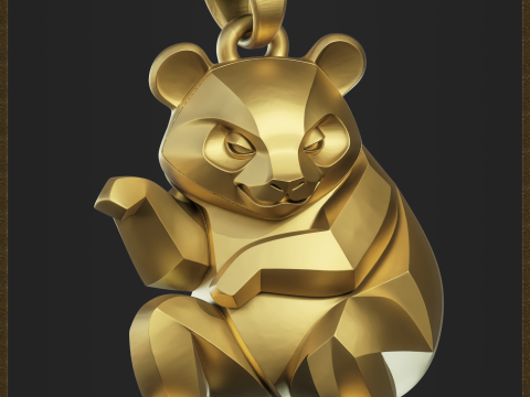 Stylized Panda Jewelry Pendant Modelo de impresión 3D