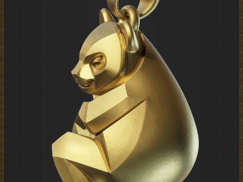 Stylized Panda Jewelry Pendant Modelo de impresión 3D