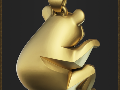 Stylized Panda Jewelry Pendant Modelo de impresión 3D