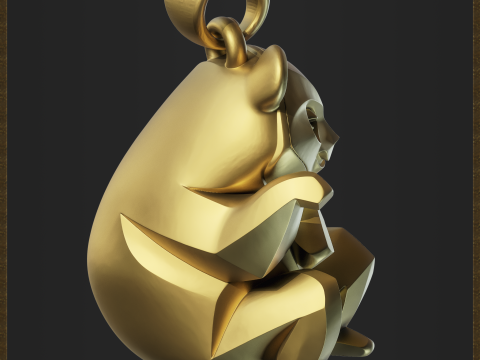 Stylized Panda Jewelry Pendant Modelo de impresión 3D